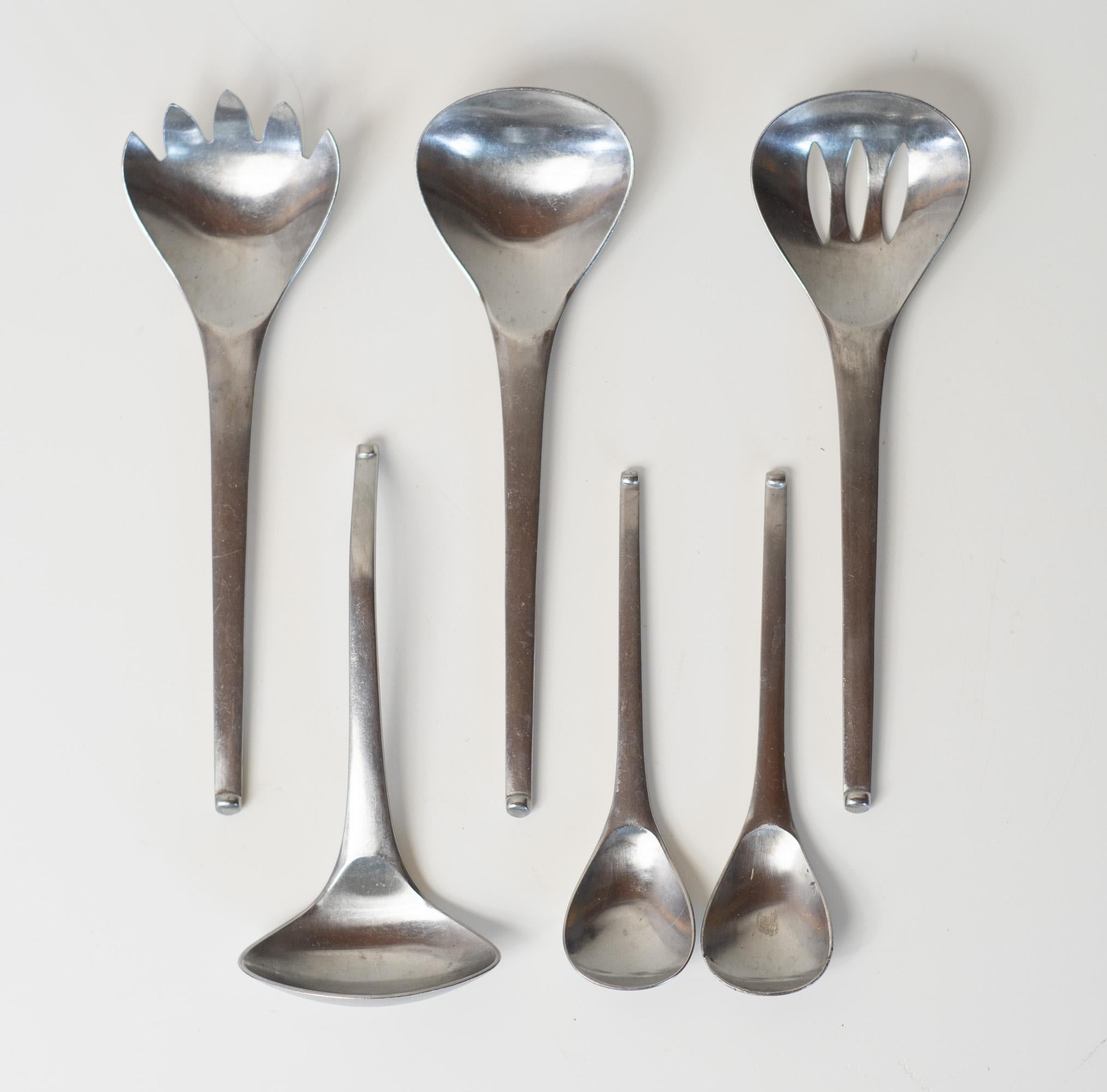 Set of 123 Stanley Roberts Contempra Mid Century Modern Stainless Flatware For Sale 8