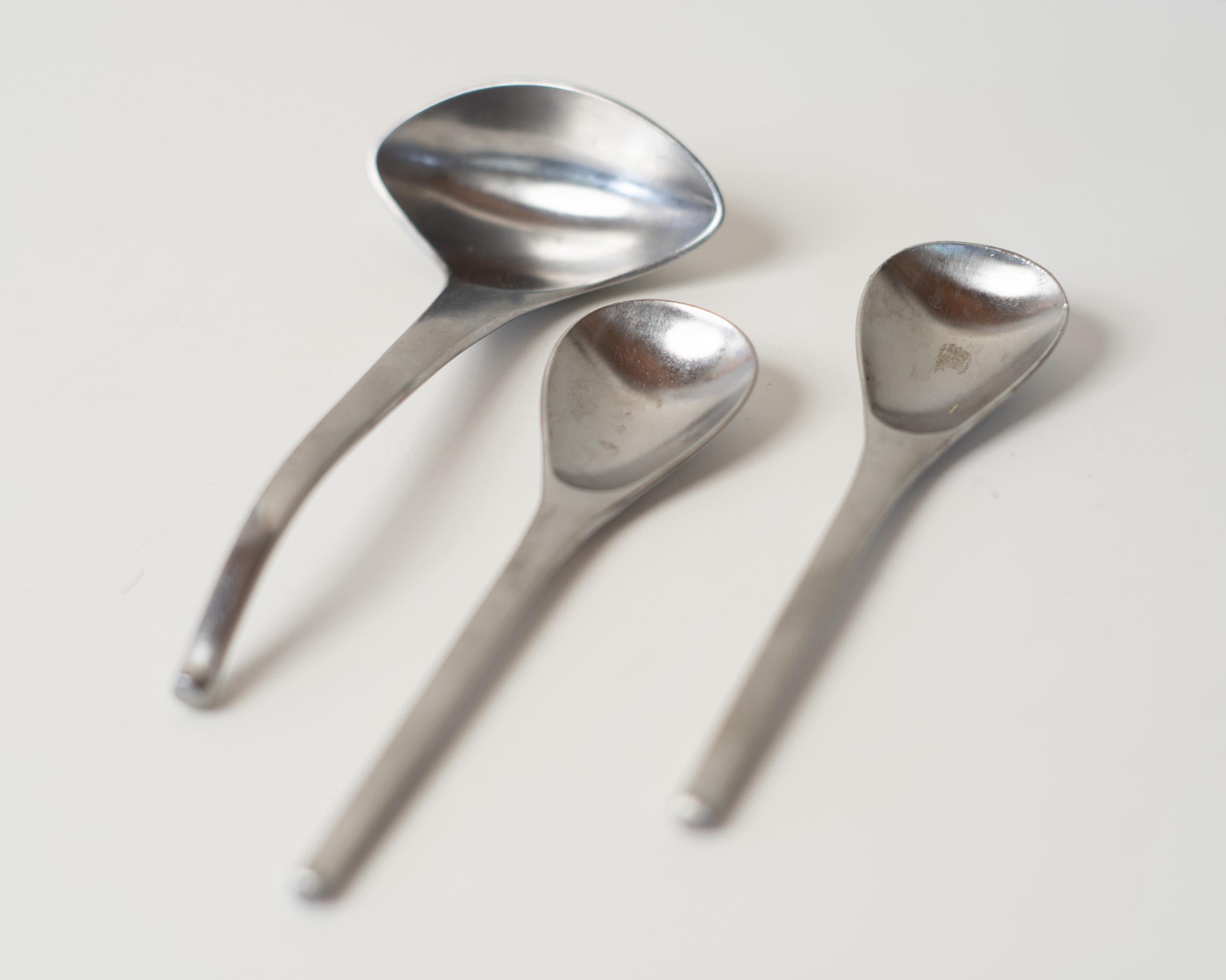 Set of 123 Stanley Roberts Contempra Mid Century Modern Stainless Flatware For Sale 9