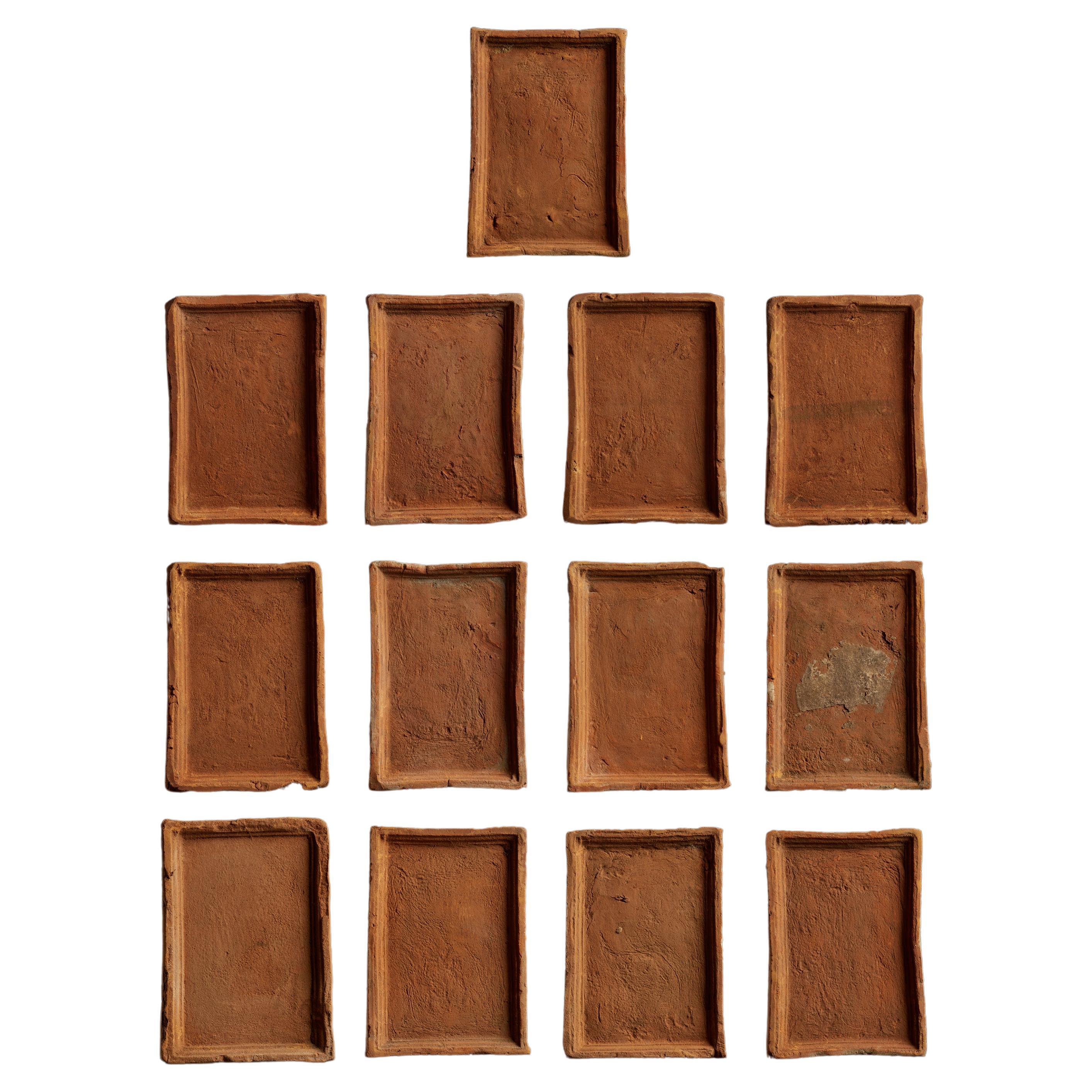 Set of 5 Antique Earthenware Tiles For Sale at 1stDibs