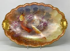 Set of 13 Antique French Hand-Painted Limoges Porcelain "Game Set, " Circa 1900