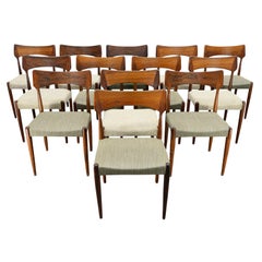 Set of 13 Bernhard Pedersen + Søn Rosewood Dining Chairs
