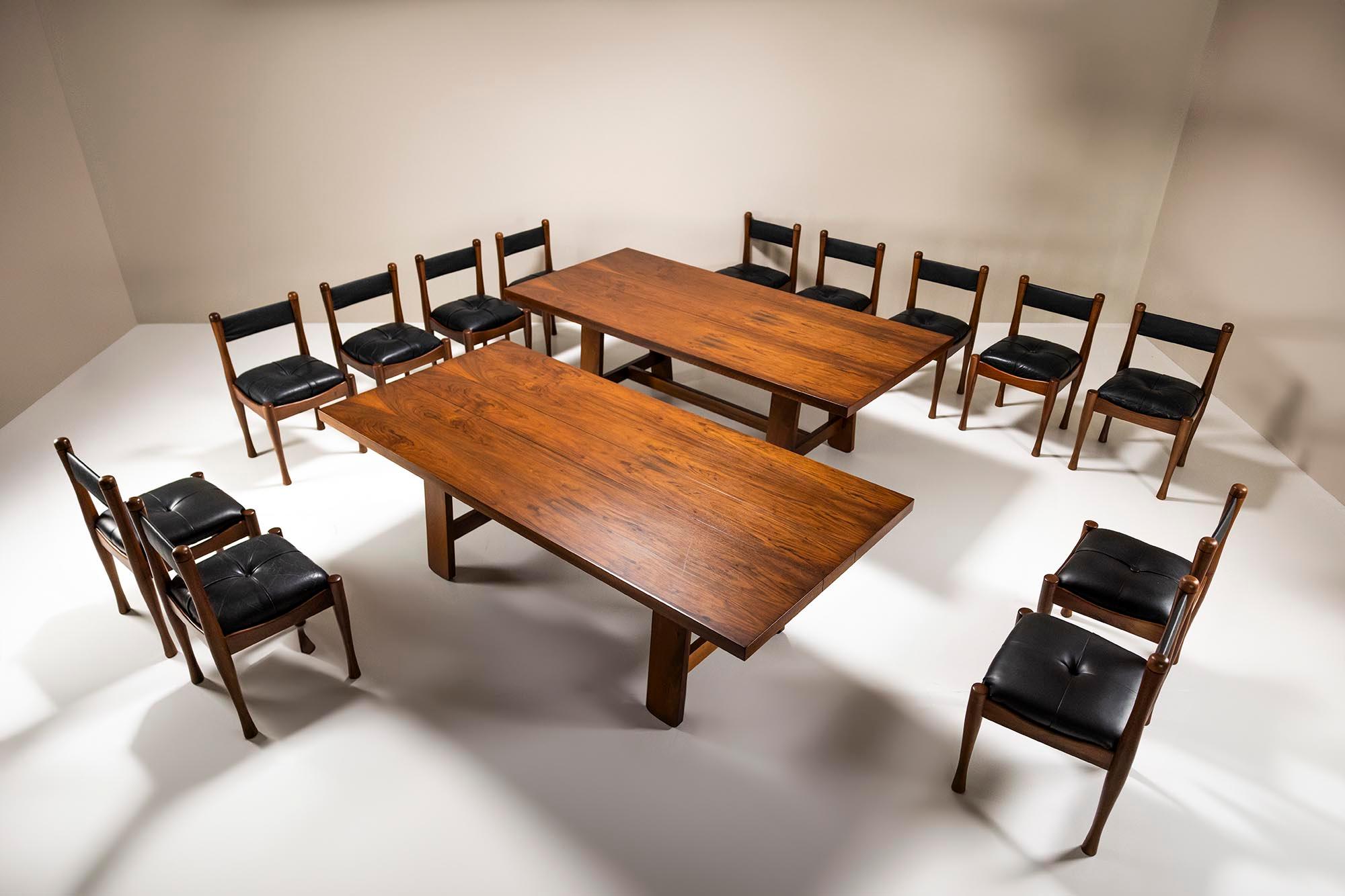 Set of 13 Bernini Chairs Model 620 in Walnut by Silvio Coppola, Italy 1964 8
