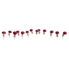 Set of 13 Concrete Mushrooms, 1950's France