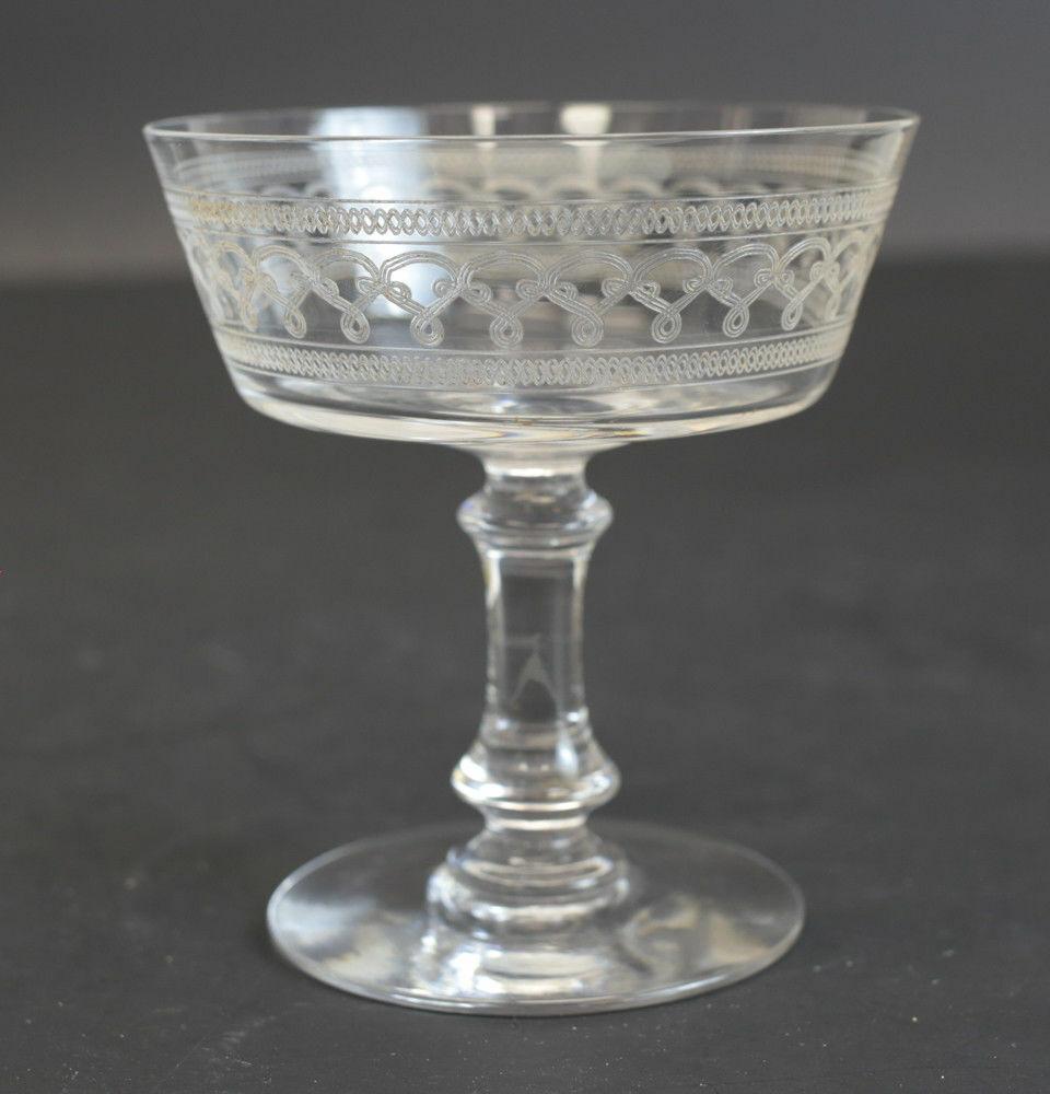 Set of 13 Continental Artisan Glass & Etched Acid Sherbet Compotes, C.1940 In Good Condition For Sale In WILMINGTON, CA