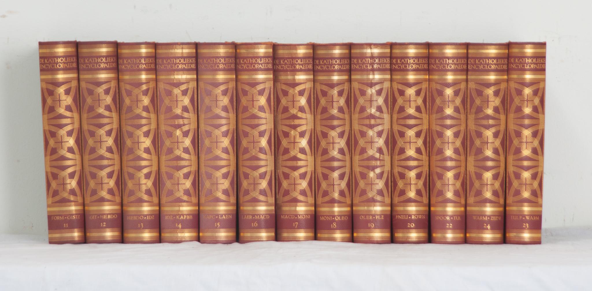 Hand-Crafted Set of 13 Dutch Encyclopedias For Sale