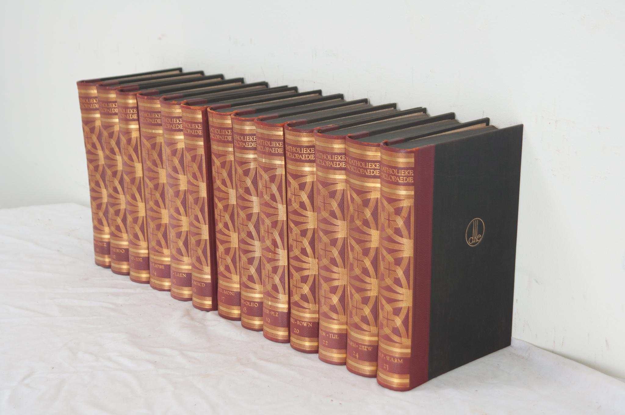20th Century Set of 13 Dutch Encyclopedias For Sale