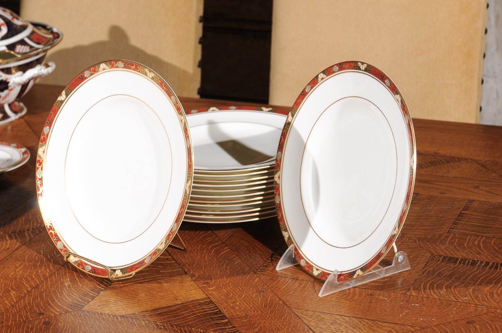 Set of 13 English Royal Crown Derby Porcelain Cloisonné Patterns Dinner Plates For Sale 6