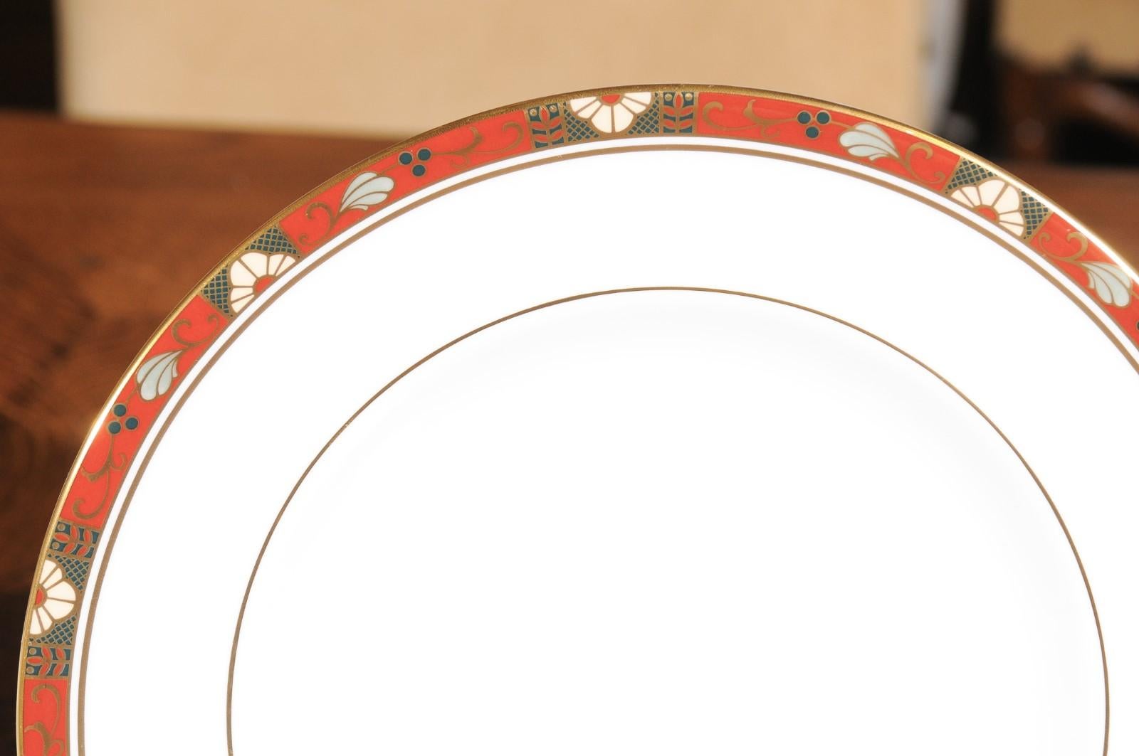 Set of 13 English Royal Crown Derby Porcelain Cloisonné Patterns Dinner Plates For Sale 1