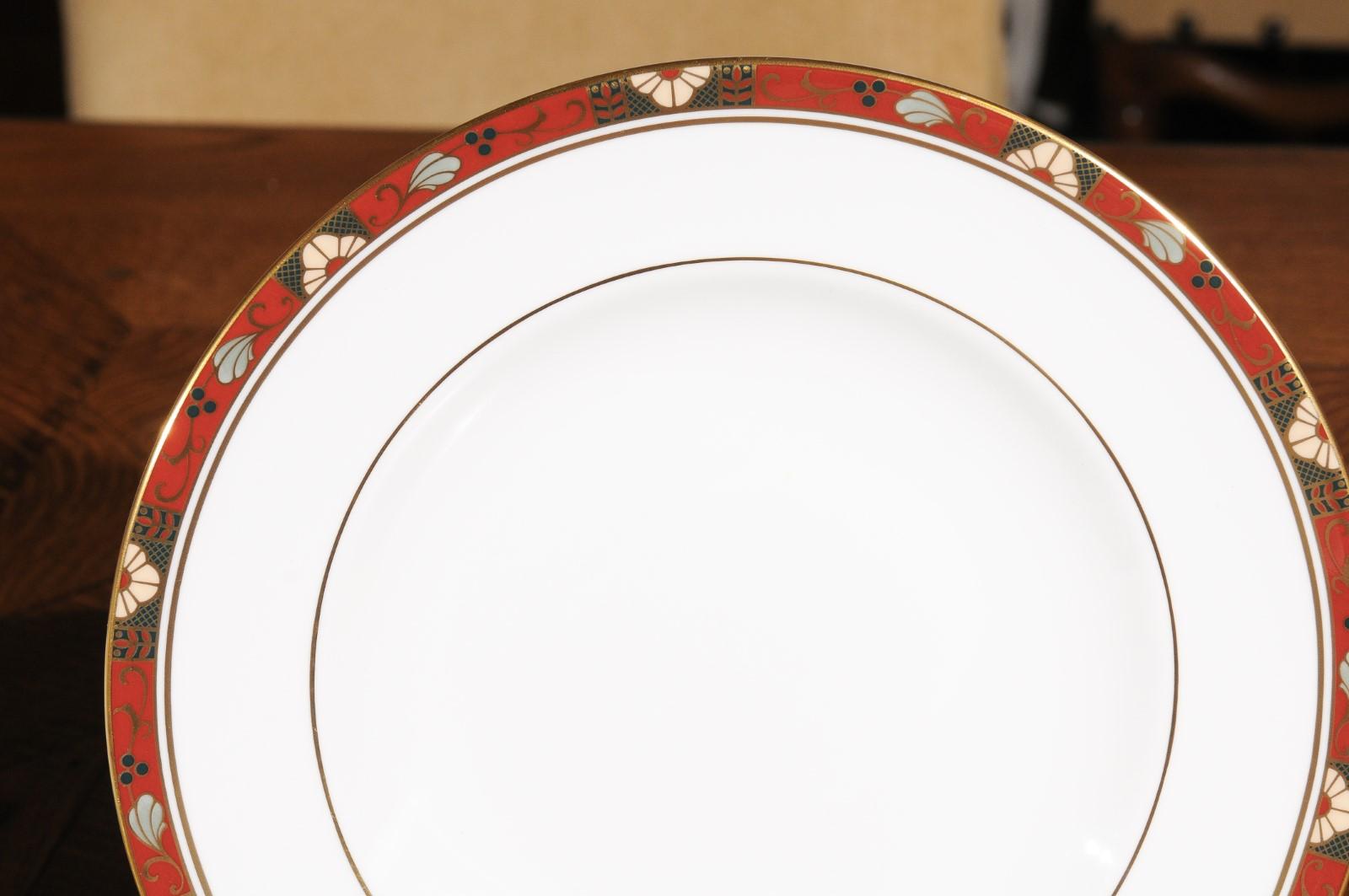 Set of 13 English Royal Crown Derby Porcelain Cloisonné Patterns Dinner Plates For Sale 2