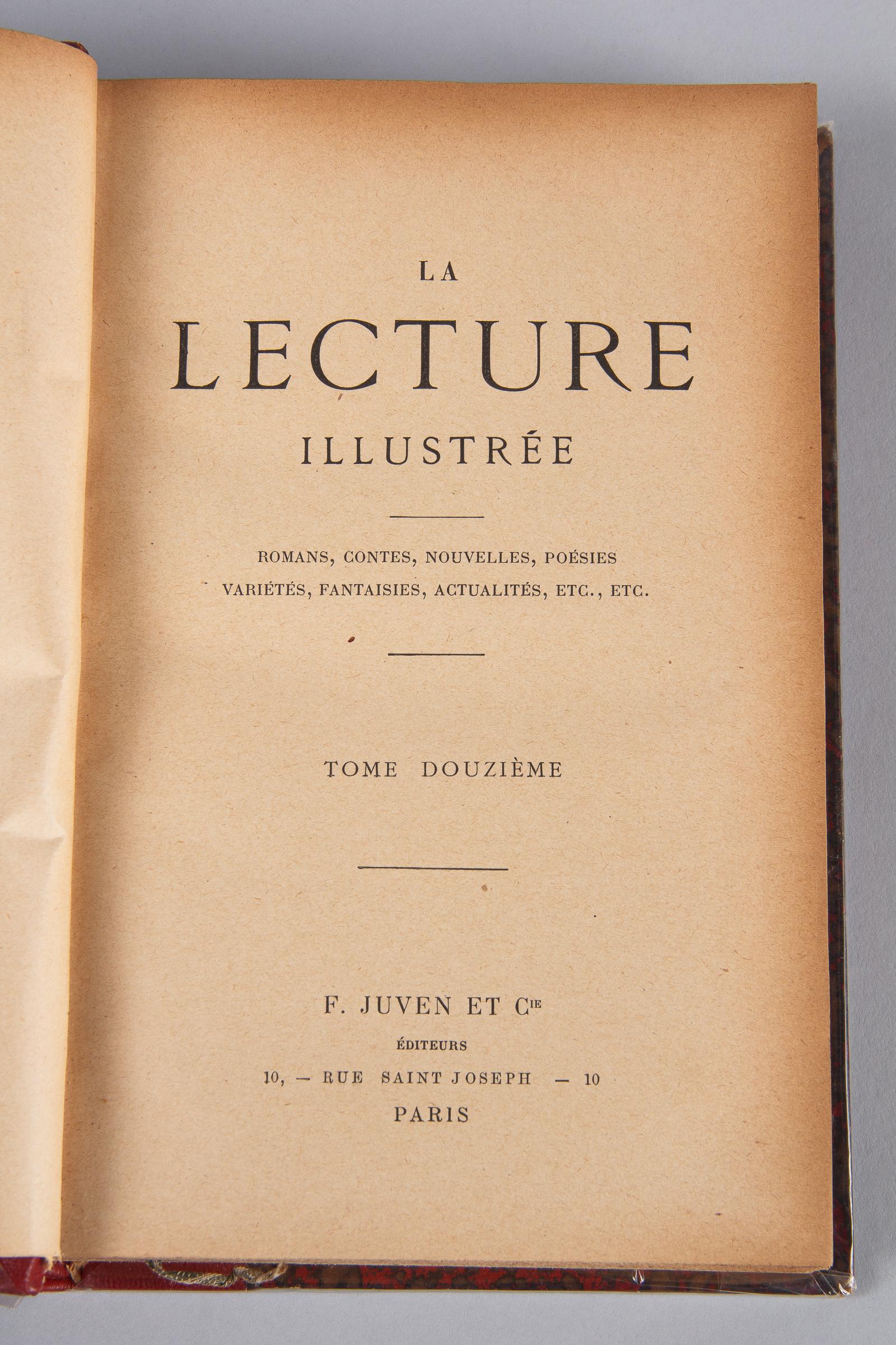Leather Bound French Books-La Lecture Illustree, Late 1800s 7