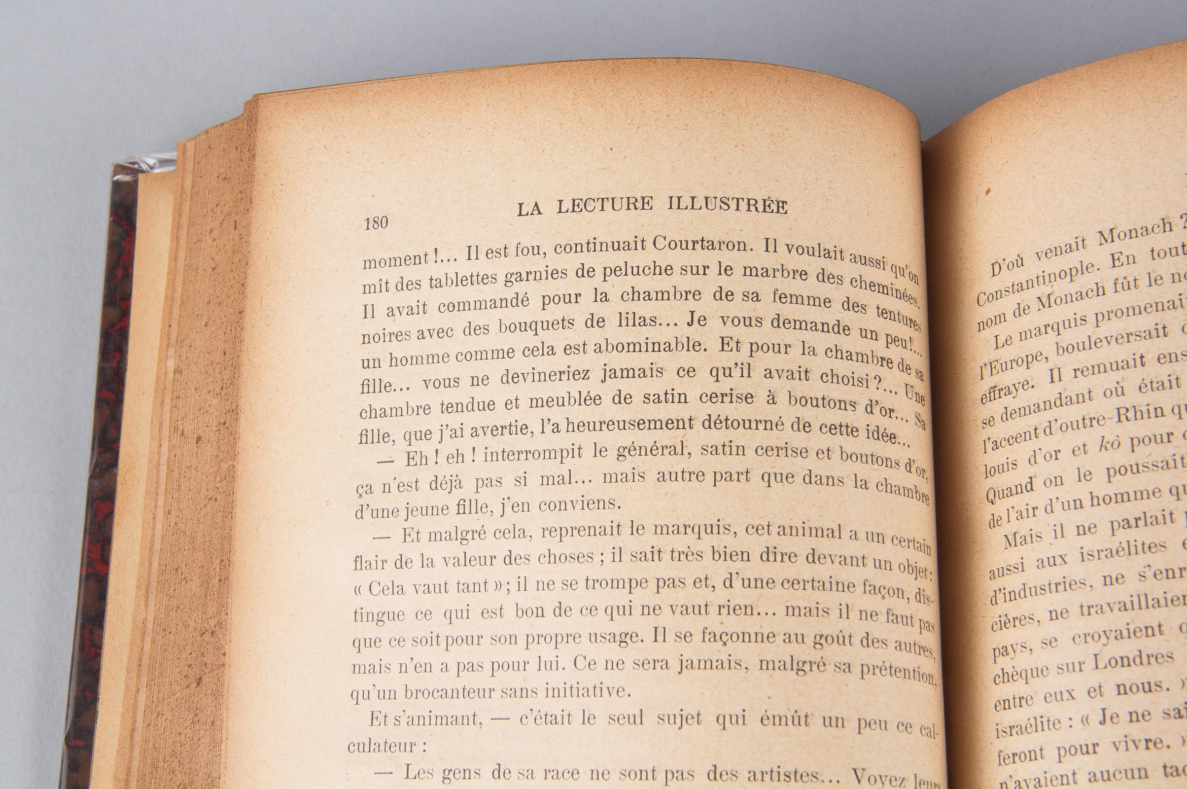 Leather Bound French Books-La Lecture Illustree, Late 1800s 9