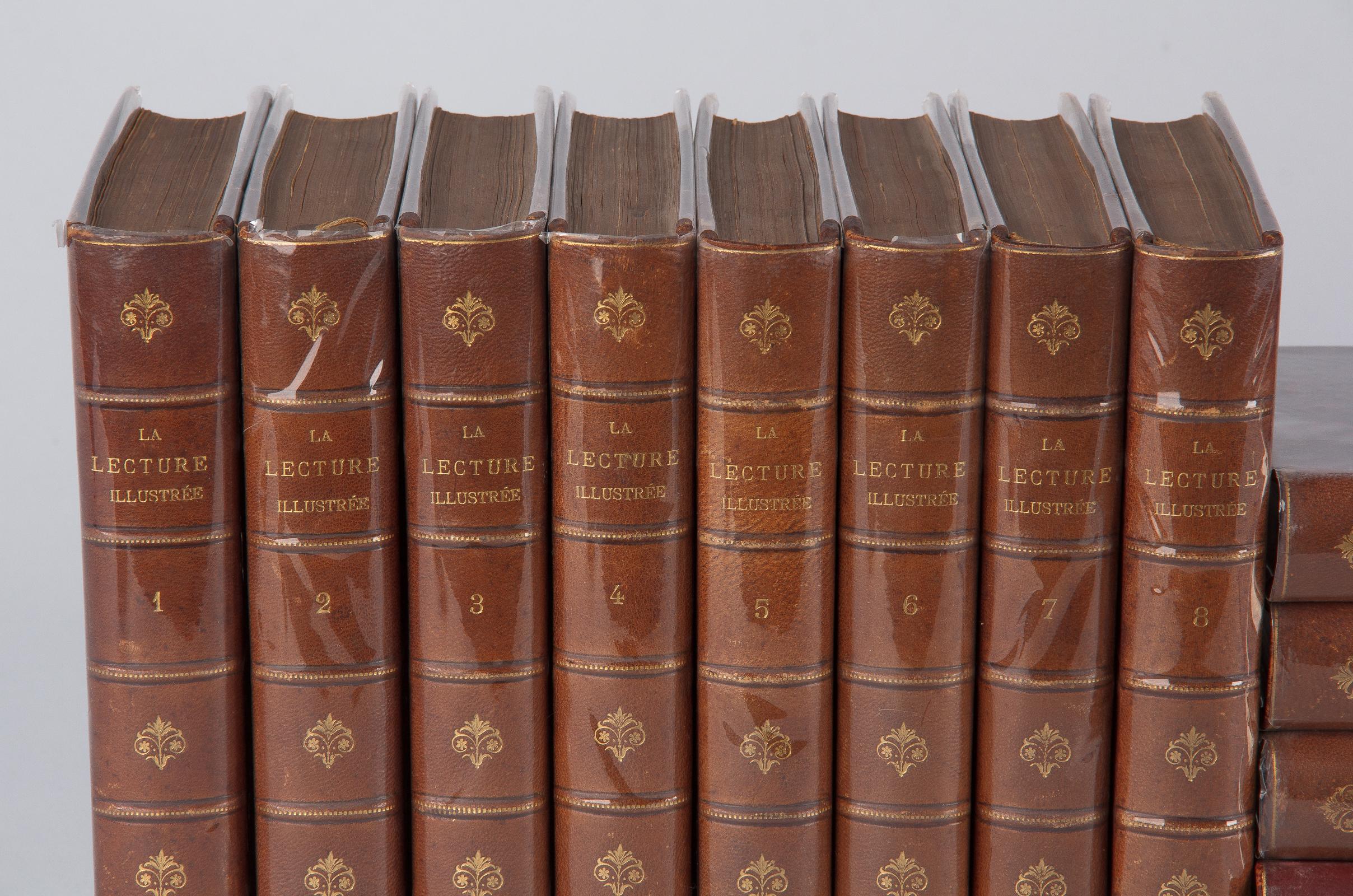 Leather Bound French Books-La Lecture Illustree, Late 1800s 11