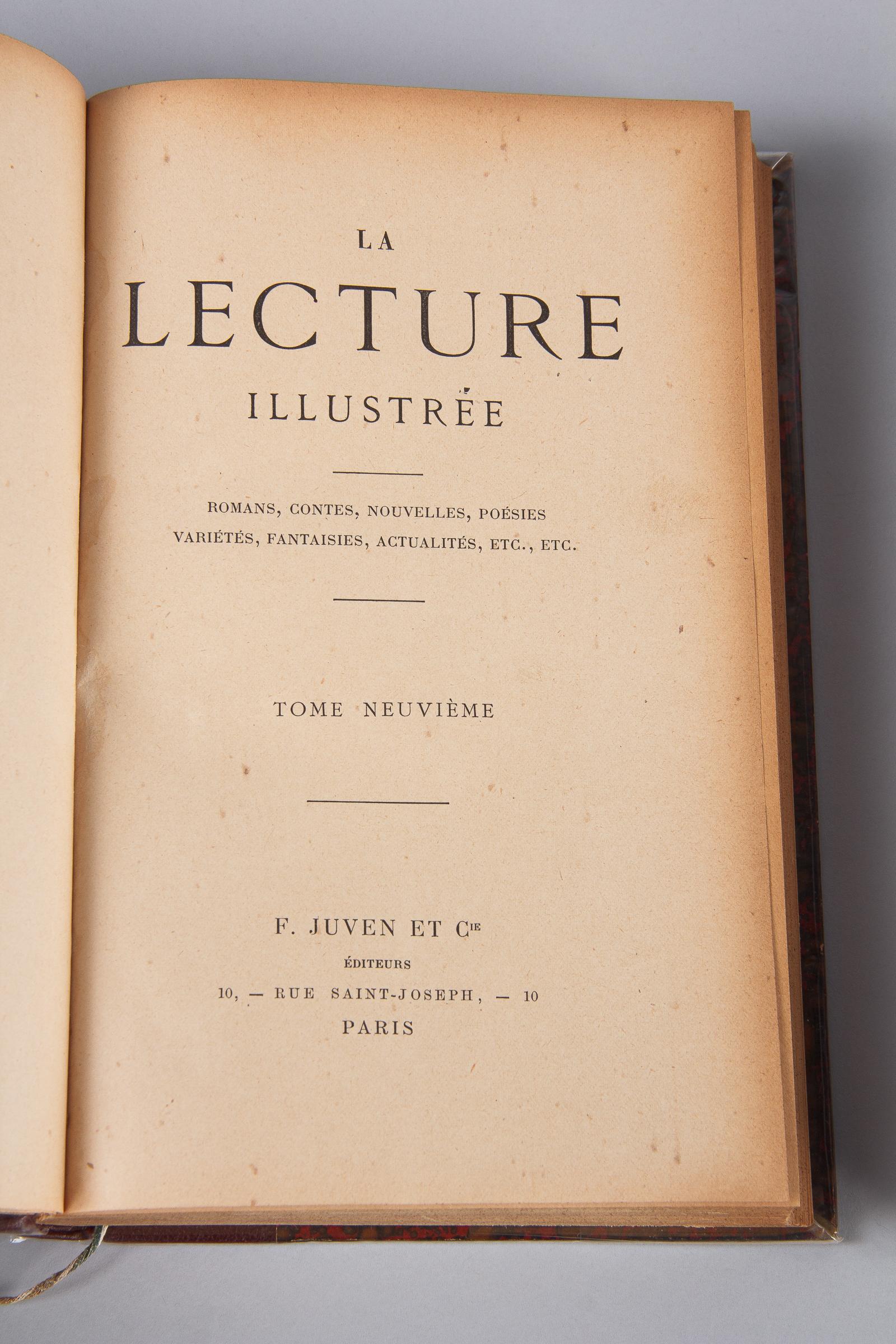 Leather Bound French Books-La Lecture Illustree, Late 1800s 4