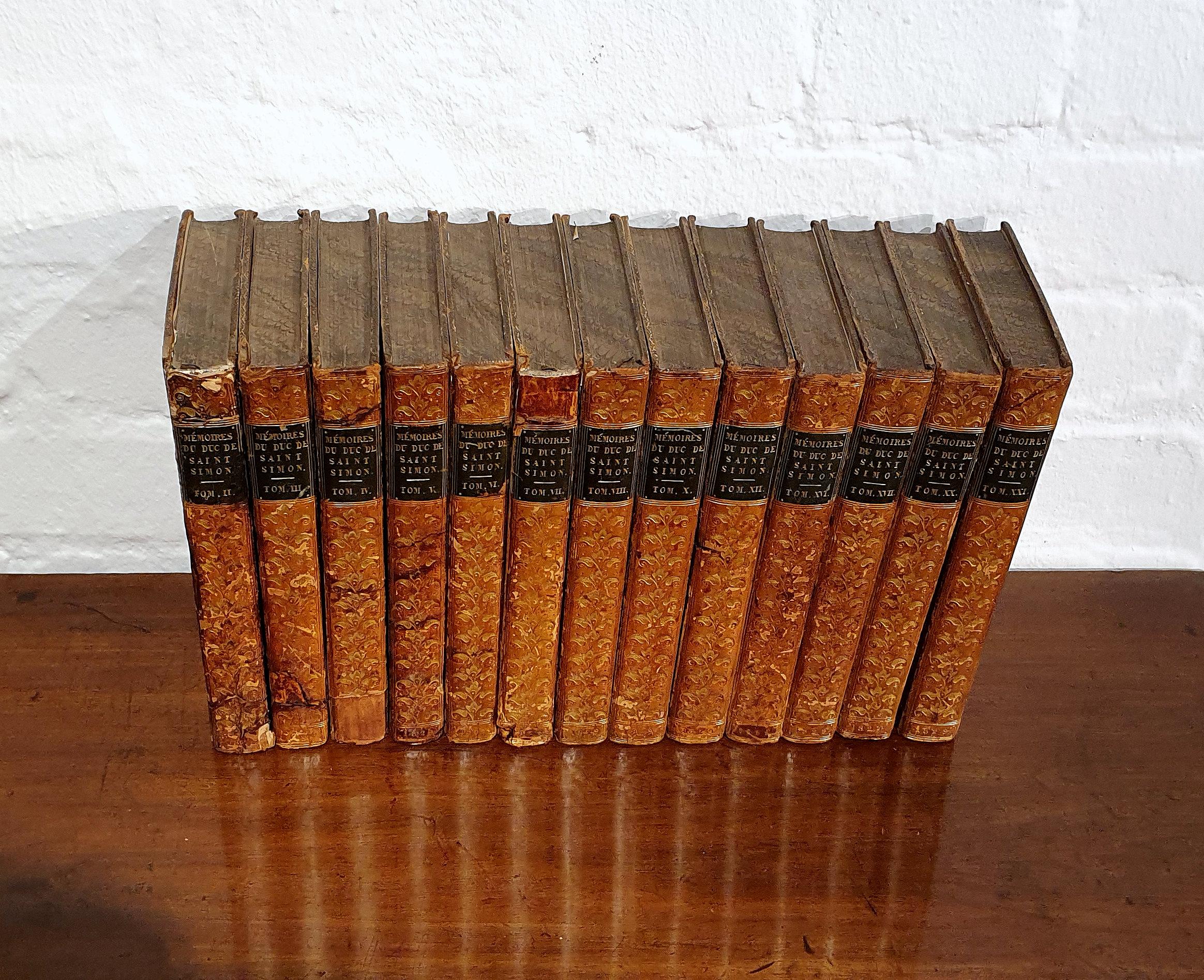 Set of 13 French Leather Bound Books 4