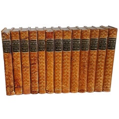 Set of 13 French Leather Bound Books