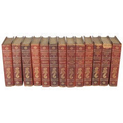 Set of 13 Georg Ebers Works Leather Bound Books, 19th Century