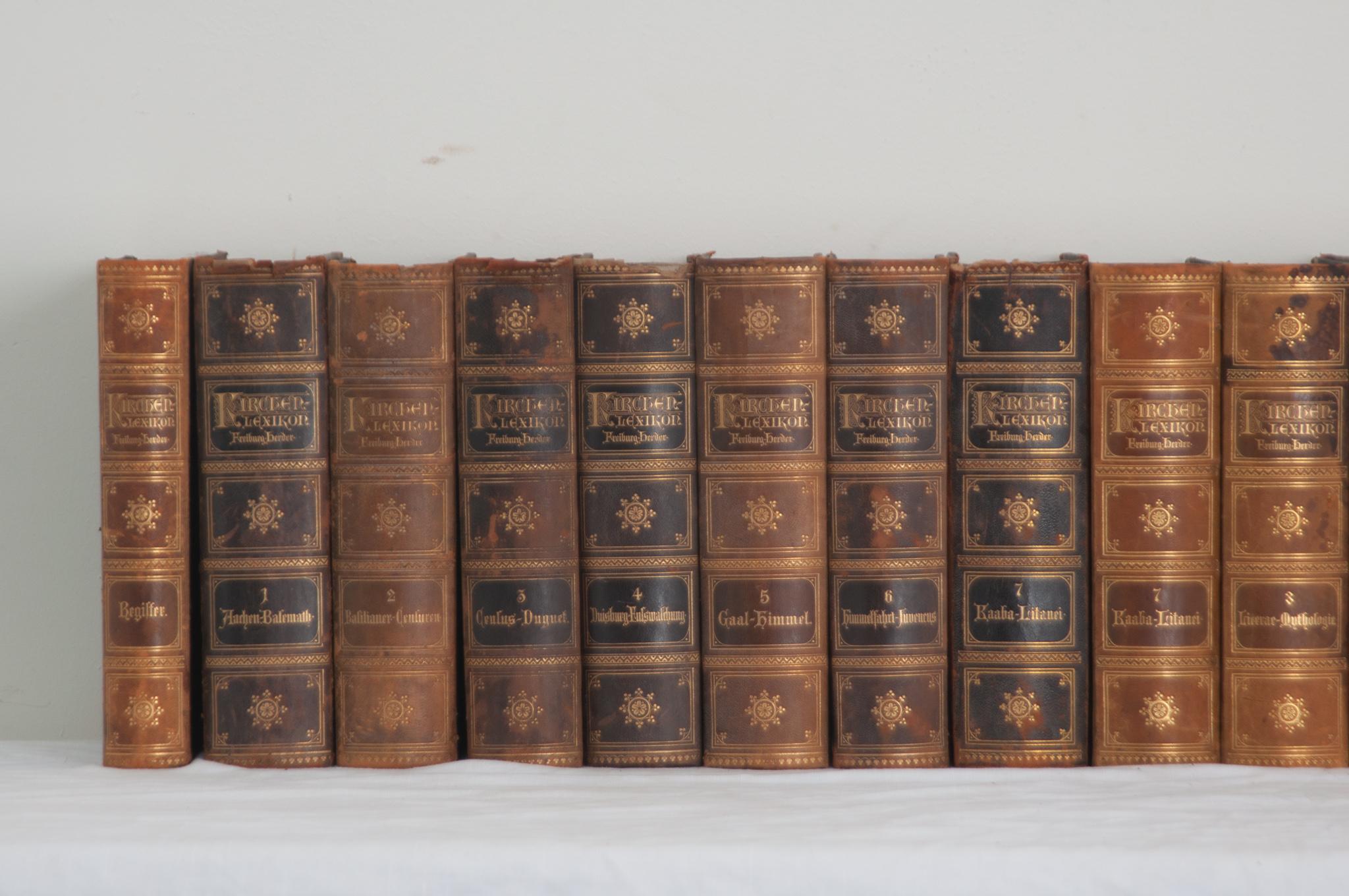 Set of 20 German Catholic Encyclopedias In Good Condition For Sale In Baton Rouge, LA