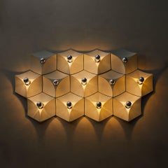 Set of 13 German Modular Ivory Sconces by Hoffmeister, 1960s