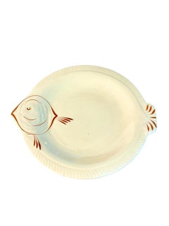 Set of 13 Longwy Fish-Shaped Creamware Plates, 20th Century