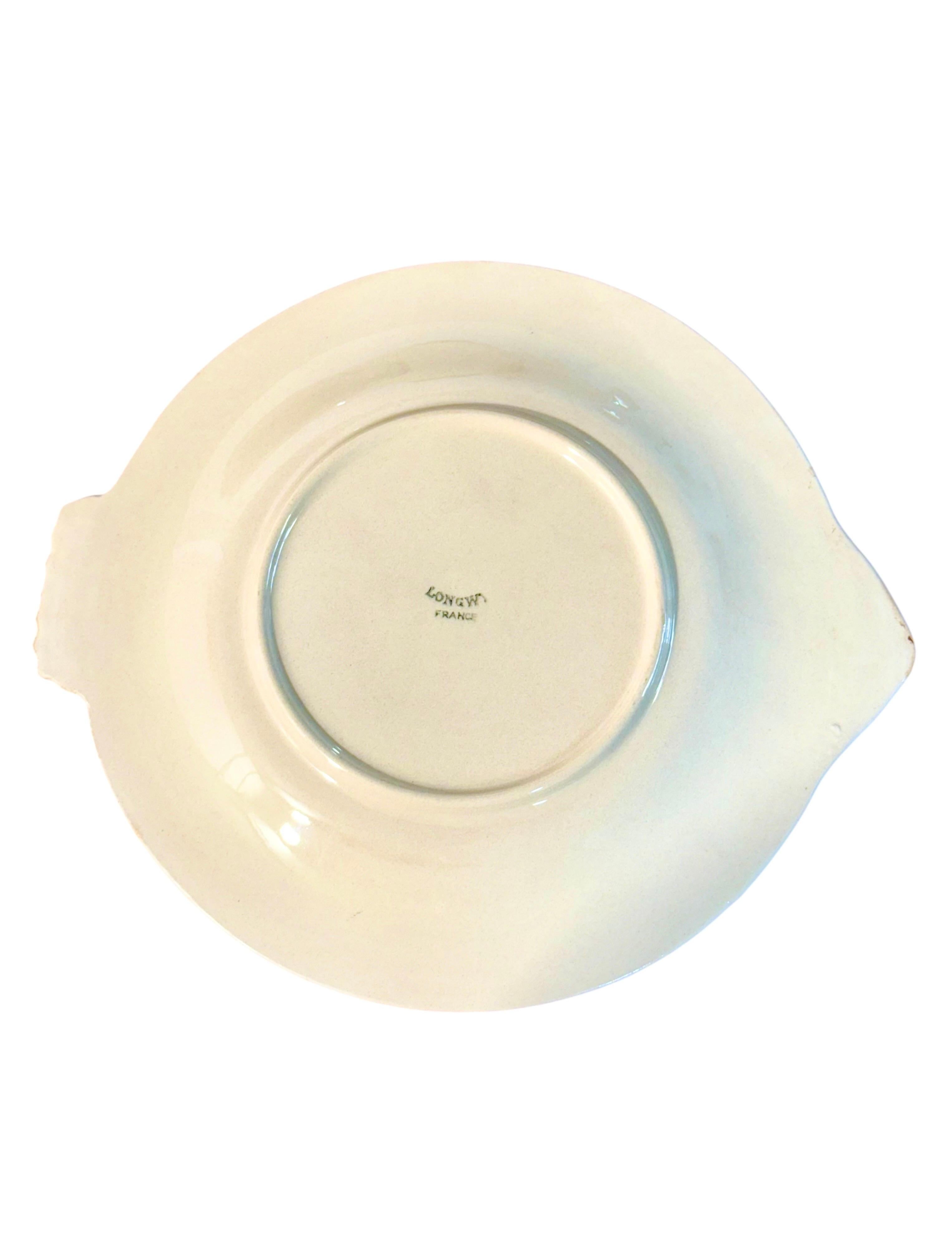 French Set of 13 Longwy Fish-Shaped Creamware Plates, 20th Century For Sale