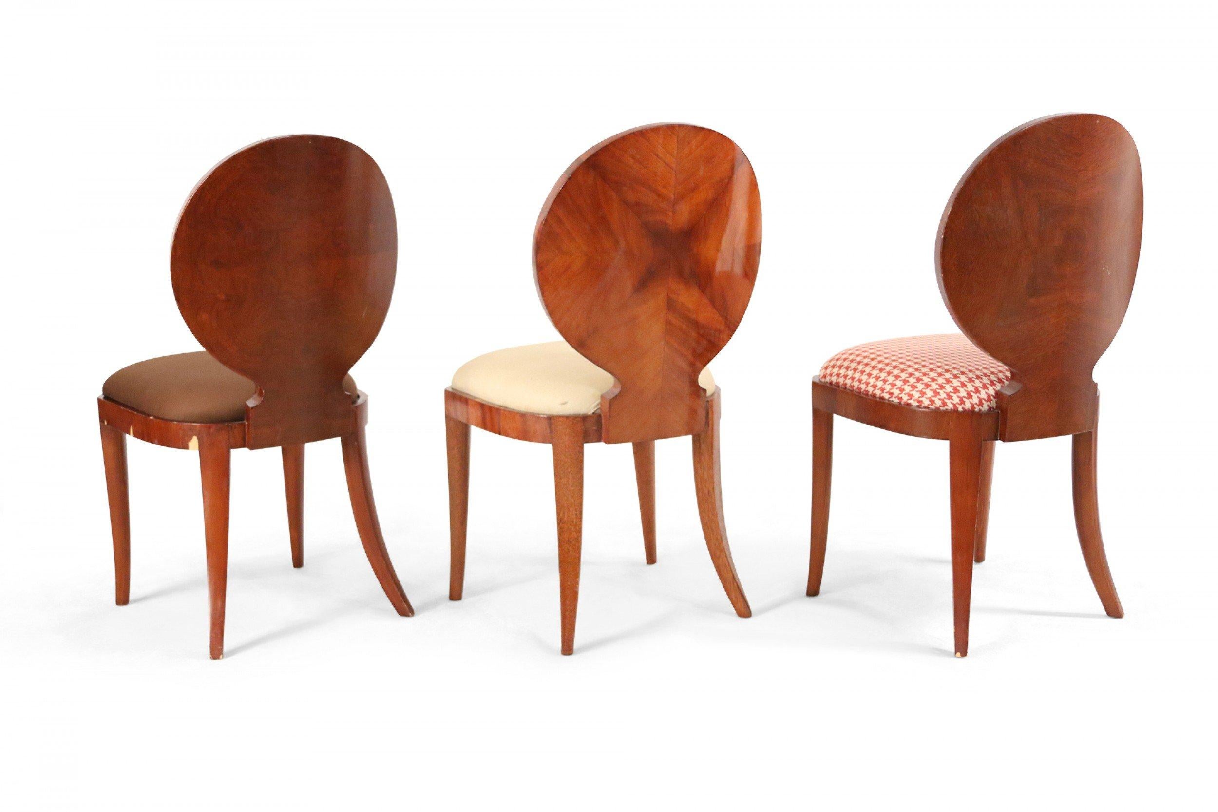 Mid-Century Modern Set of 13 Midcentury Maple Veneer Oval Back Side Chairs For Sale