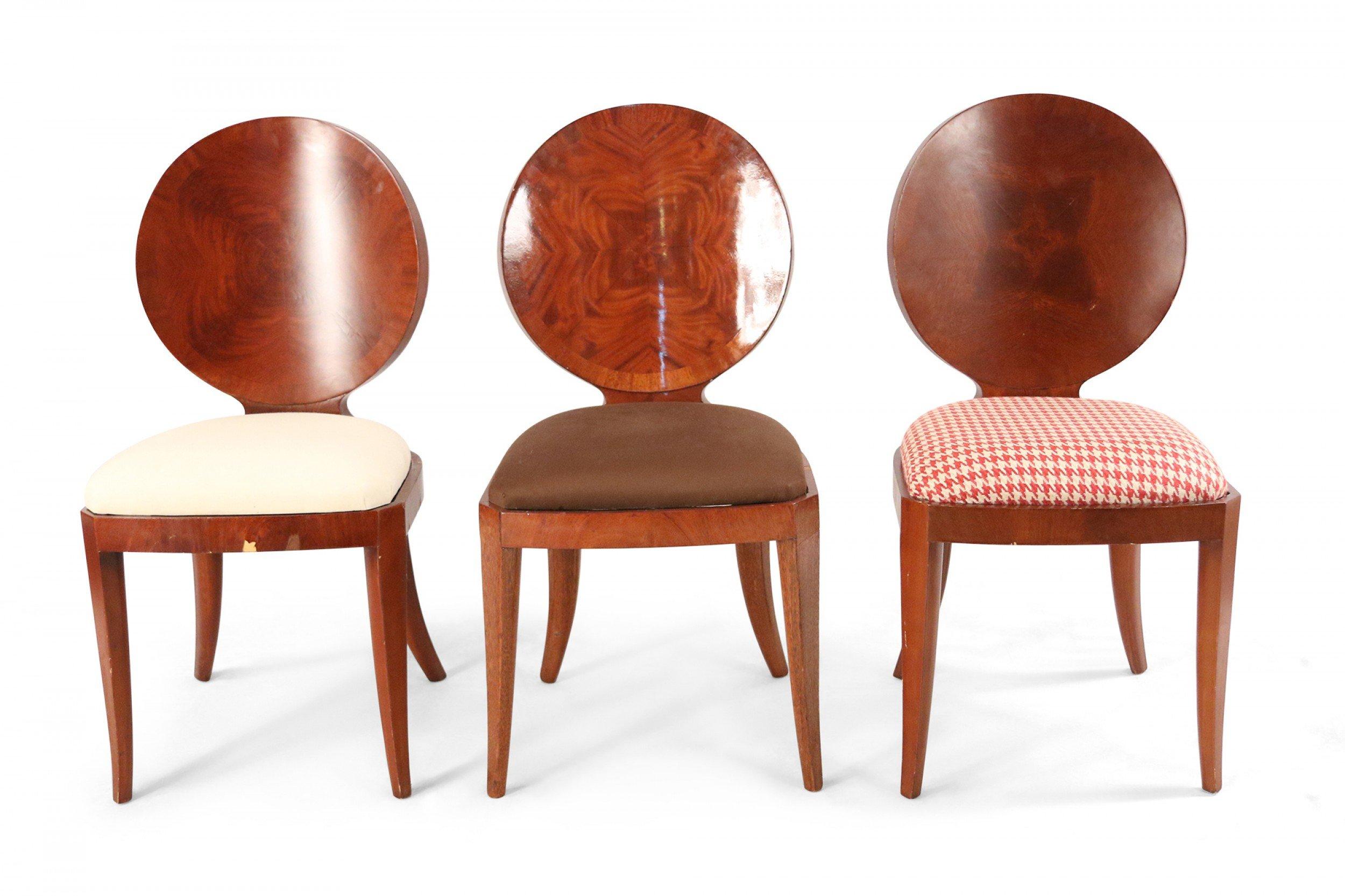 20th Century Set of 13 Mid-Century Maple Veneer Oval Back Side Chairs For Sale