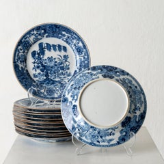 Set of 13 plates Blue and White 18th Century China