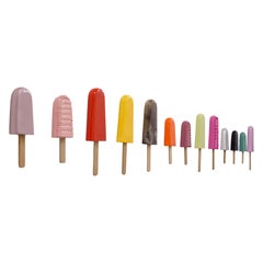 set of 13 popsicles wall installation - 6 big popsicles and 7 small popsicles