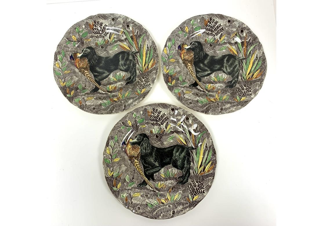 Set Of 13 Rambouillet Faiencerie De Gien Dog Hunt Dessert Luncheon Plates im Angebot 5