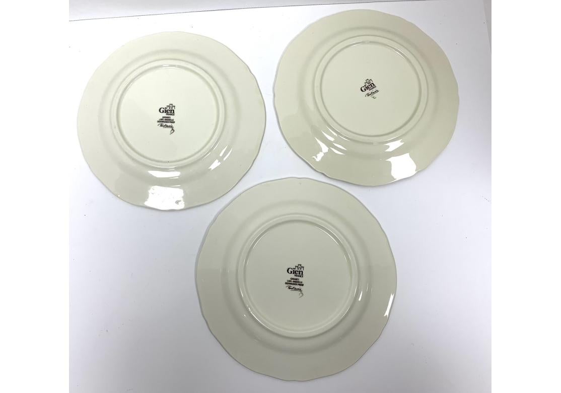 Set Of 13 Rambouillet Faiencerie De Gien Dog Hunt Dessert Luncheon Plates im Zustand „Relativ gut“ im Angebot in Bridgeport, CT