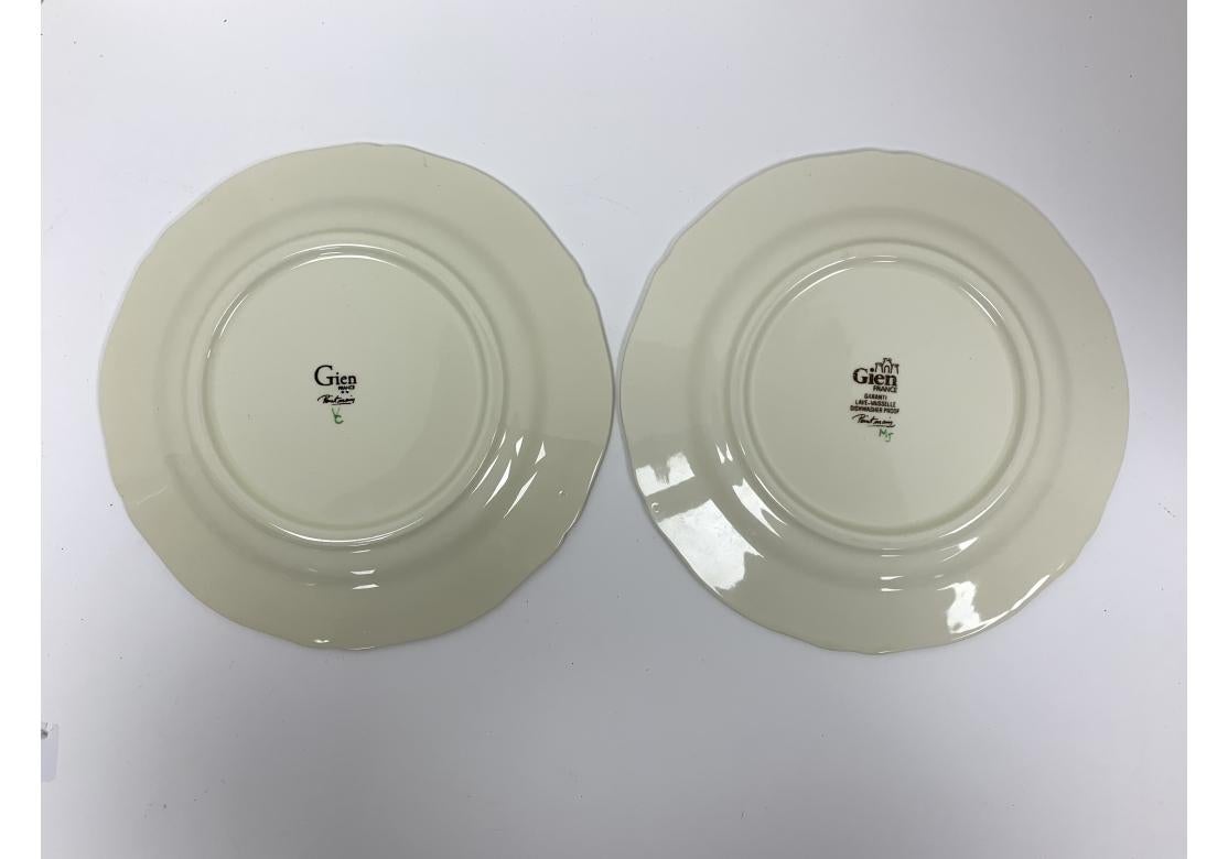 Set Of 13 Rambouillet Faiencerie De Gien Dog Hunt Dessert Luncheon Plates (Tonware) im Angebot