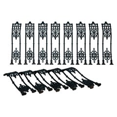 Ensemble de 13 balustrades en fonte de style Régence du 19ème siècle