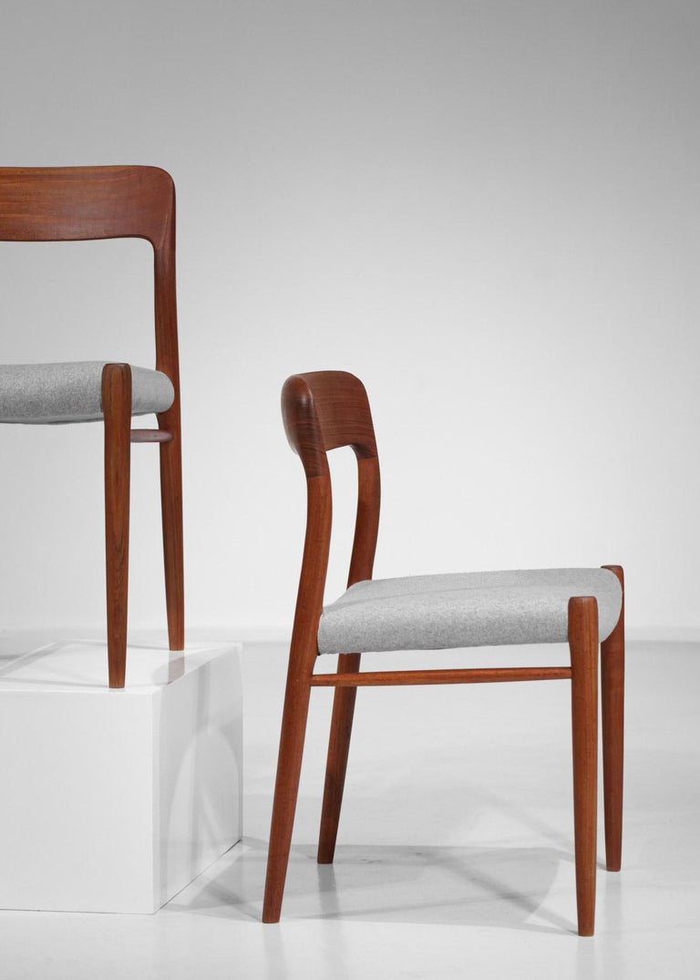 Set of 13 Scandinavian Teak Chairs by Danish Designer Niels Otto Moller B17-E542 For Sale 6