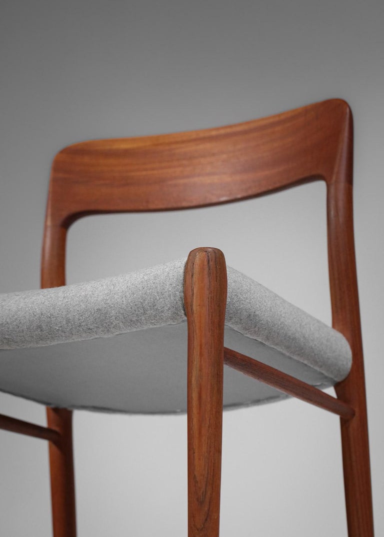 Set of 13 Scandinavian Teak Chairs by Danish Designer Niels Otto Moller B17-E542 For Sale 8