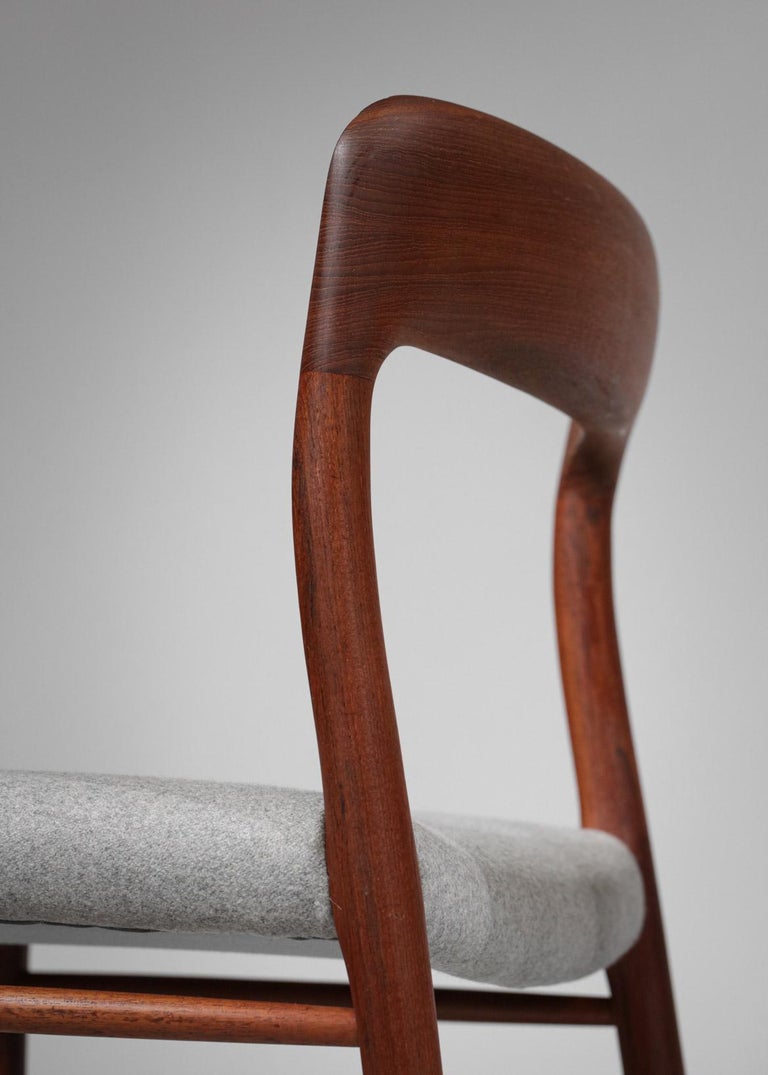 Set of 13 Scandinavian Teak Chairs by Danish Designer Niels Otto Moller B17-E542 For Sale 9