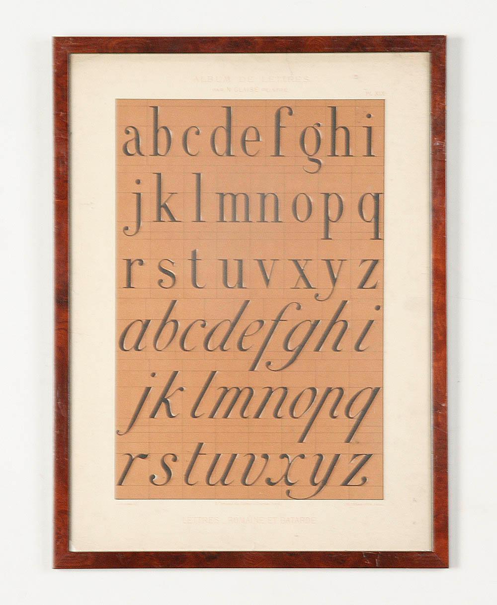 Ensemble de 13 lithographies de l'alphabet typographique réalisées par N. Glaise édité par Thézard en vente 3
