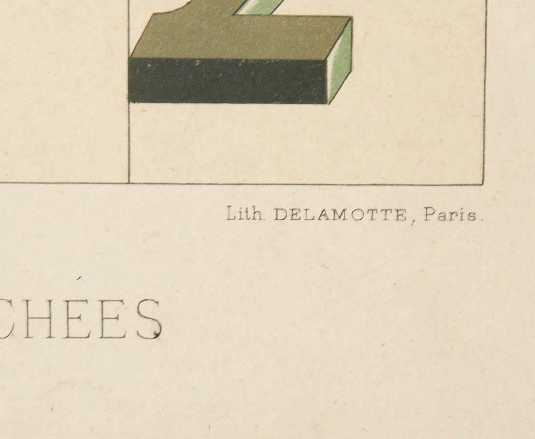 Satz von 13 Typografie-Alphabet-Lithografien von N. Glaise, herausgegeben von Thézard (Sonstiges) im Angebot