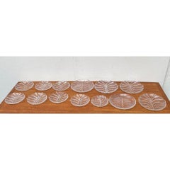 Set of 13 Vintage Swedish Eden Glass Plates by Lars Hellsten for Orrefors, 1970s