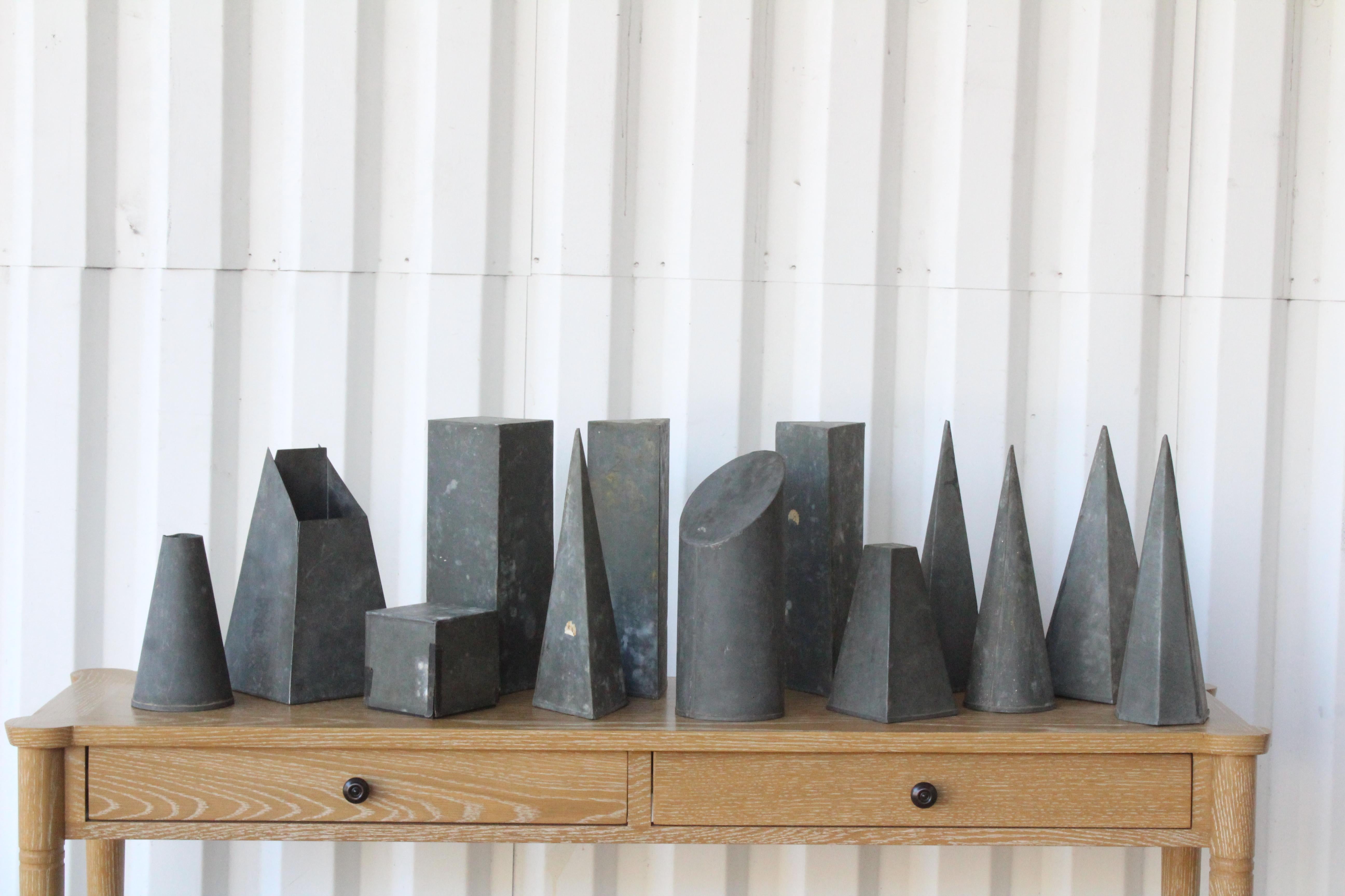 Set of 13 Vintage Zinc Art School Objects, 19th Century France.  For Sale 9