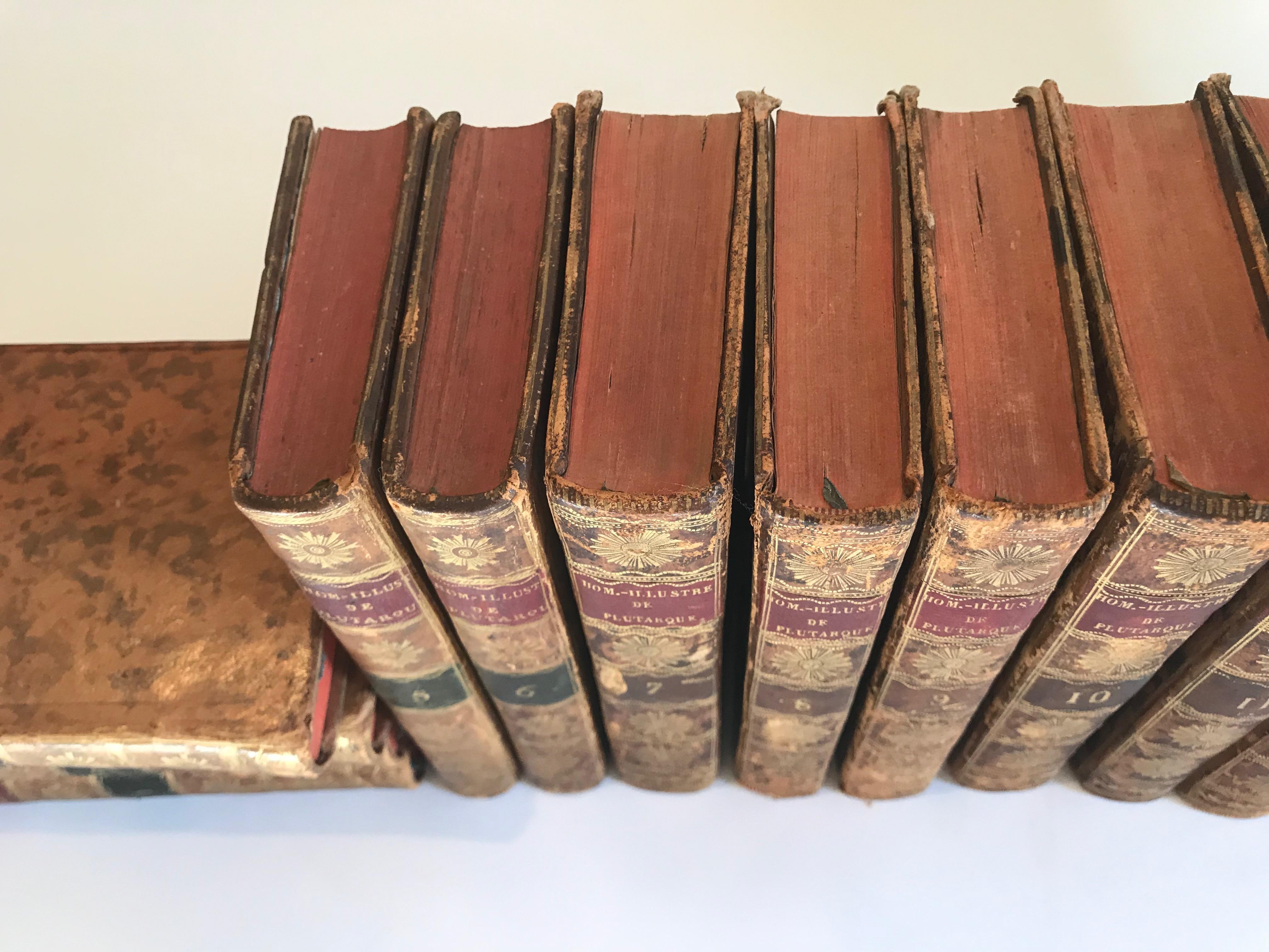 Set of 13 Volumes Antique Leather Books For Sale 7