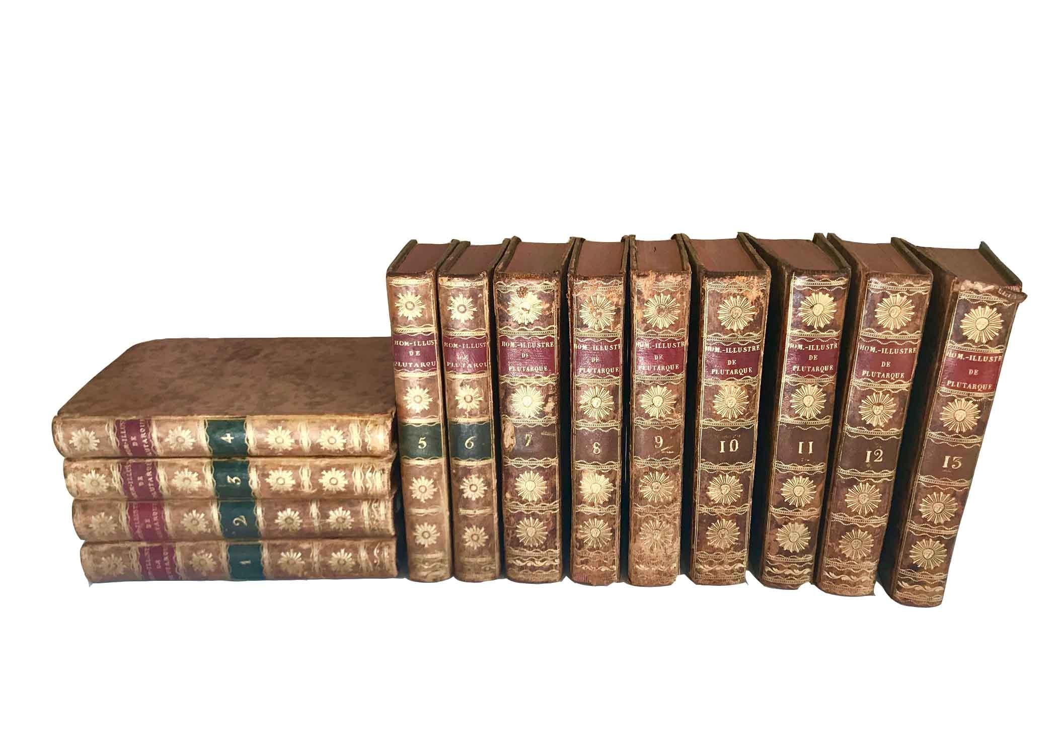 Set of 13 Volumes Antique Leather Books In Good Condition For Sale In Nashville, TN