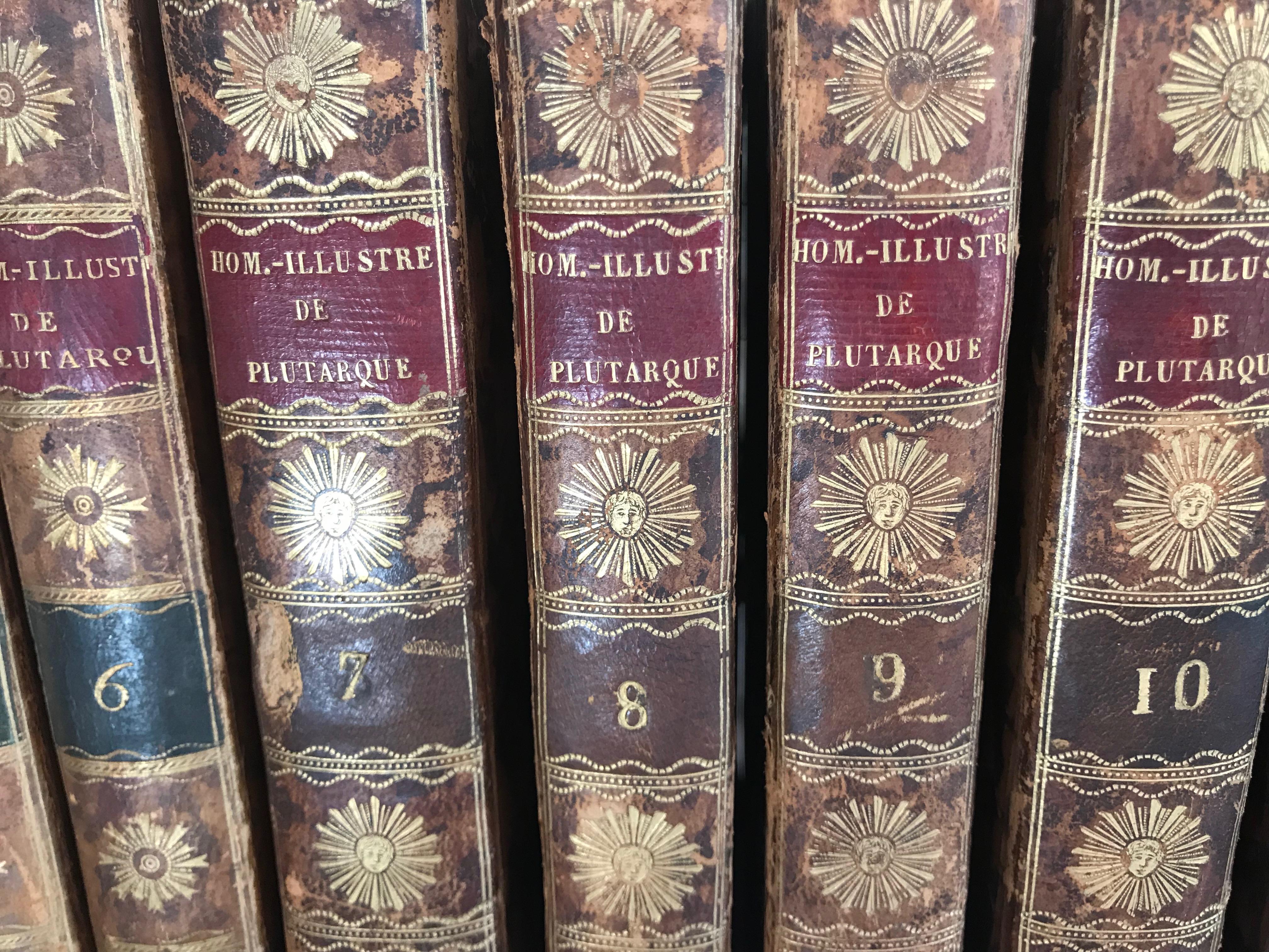 Set of 13 Volumes Antique Leather Books For Sale 4