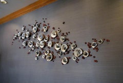 Set Of 130 Raku Wall Sculpture in Porcelain by Natalya Sevastyanova