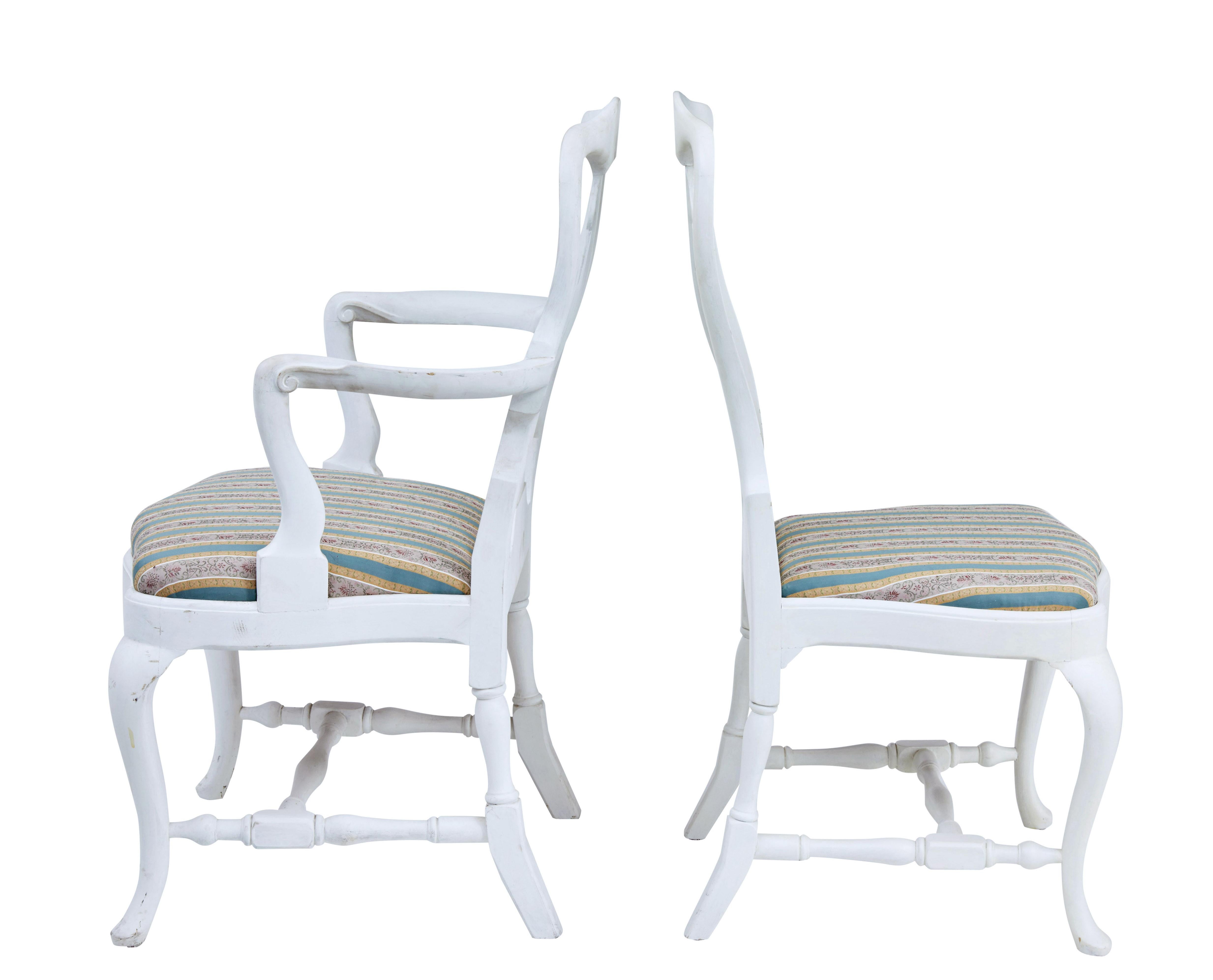 Swedish Set of 14 1920’s Queen Anne Design Dining Chairs For Sale