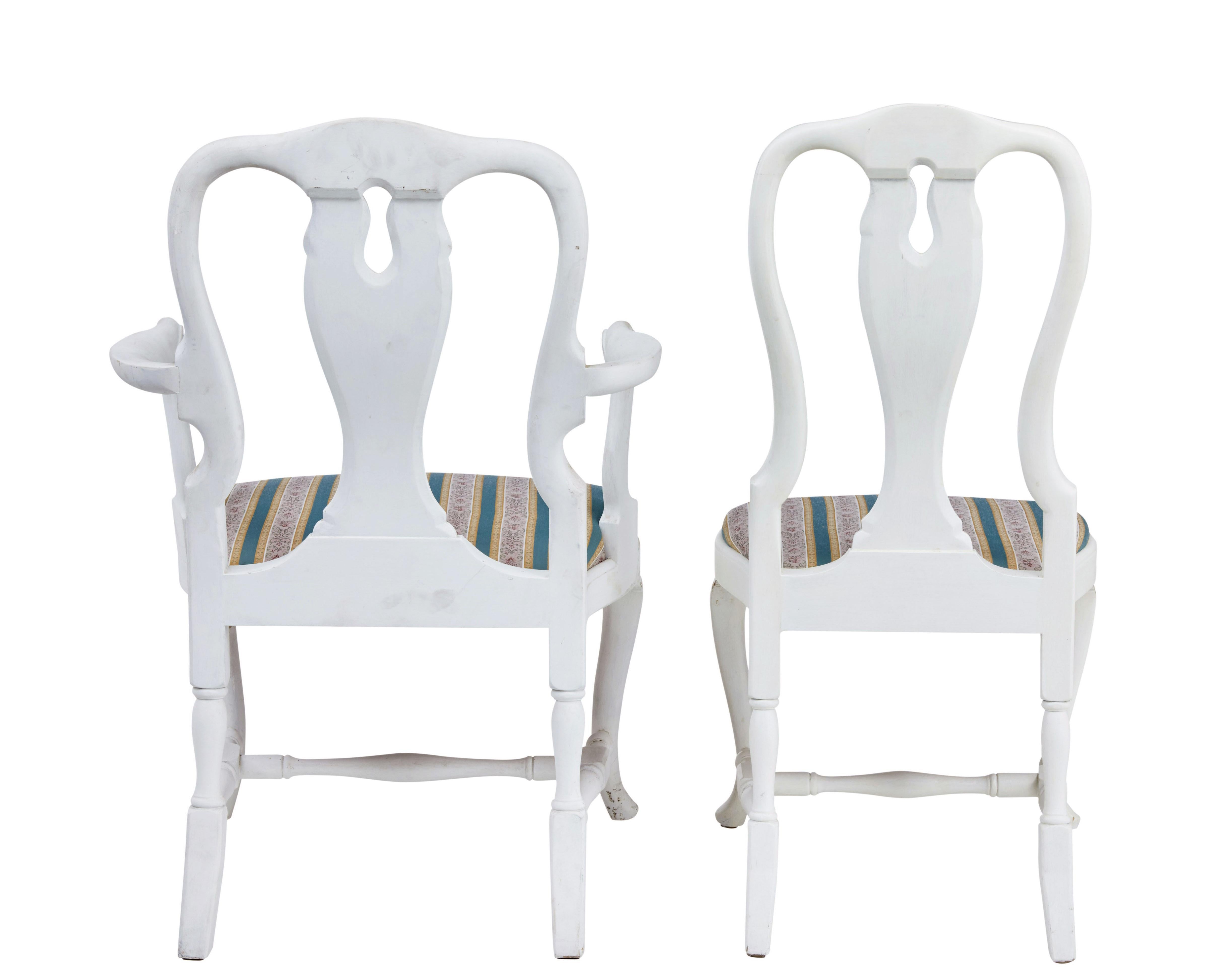 Hand-Carved Set of 14 1920’s Queen Anne Design Dining Chairs For Sale