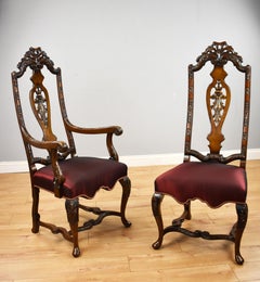 Set of 14 20th Century English Antique Queen Anne Style Dining Chairs