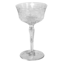 Set of 14 American Victorian Crystal Wine Glasses