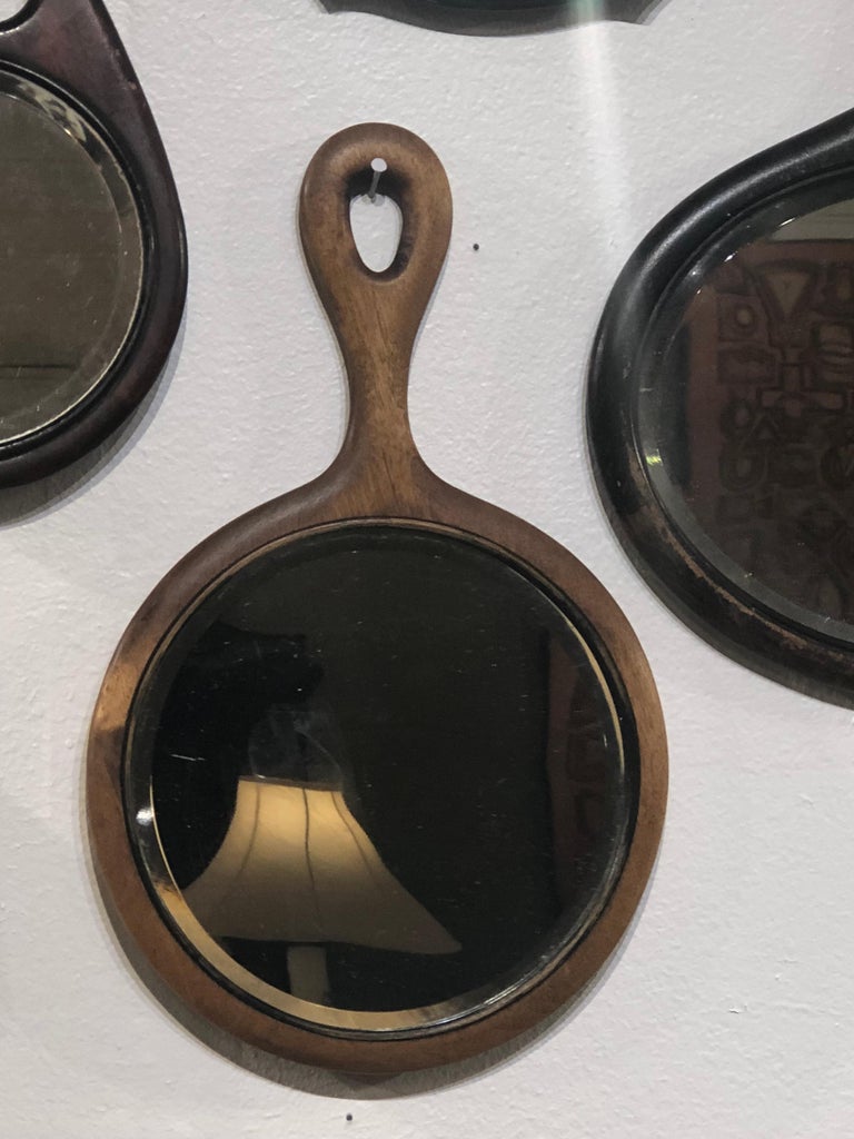 Set of 14 Antique Bevelled Glass Hand Mirror Collection at 1stDibs