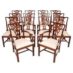 Set of 14 Antique Chippendale Style Dining Chairs