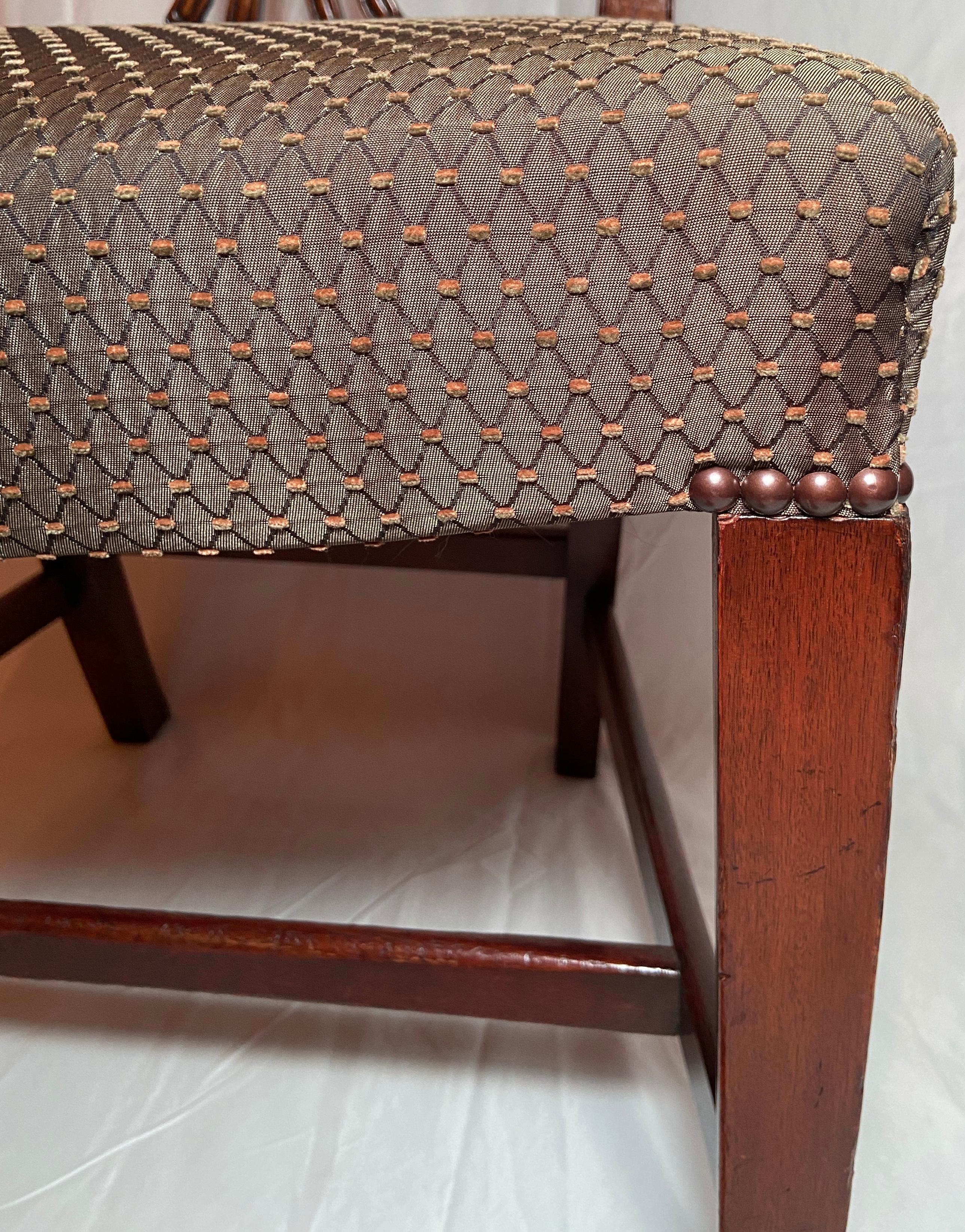 Set of 14 Antique English Hepplewhite Mahogany Dining Chairs, Circa 1900 3
